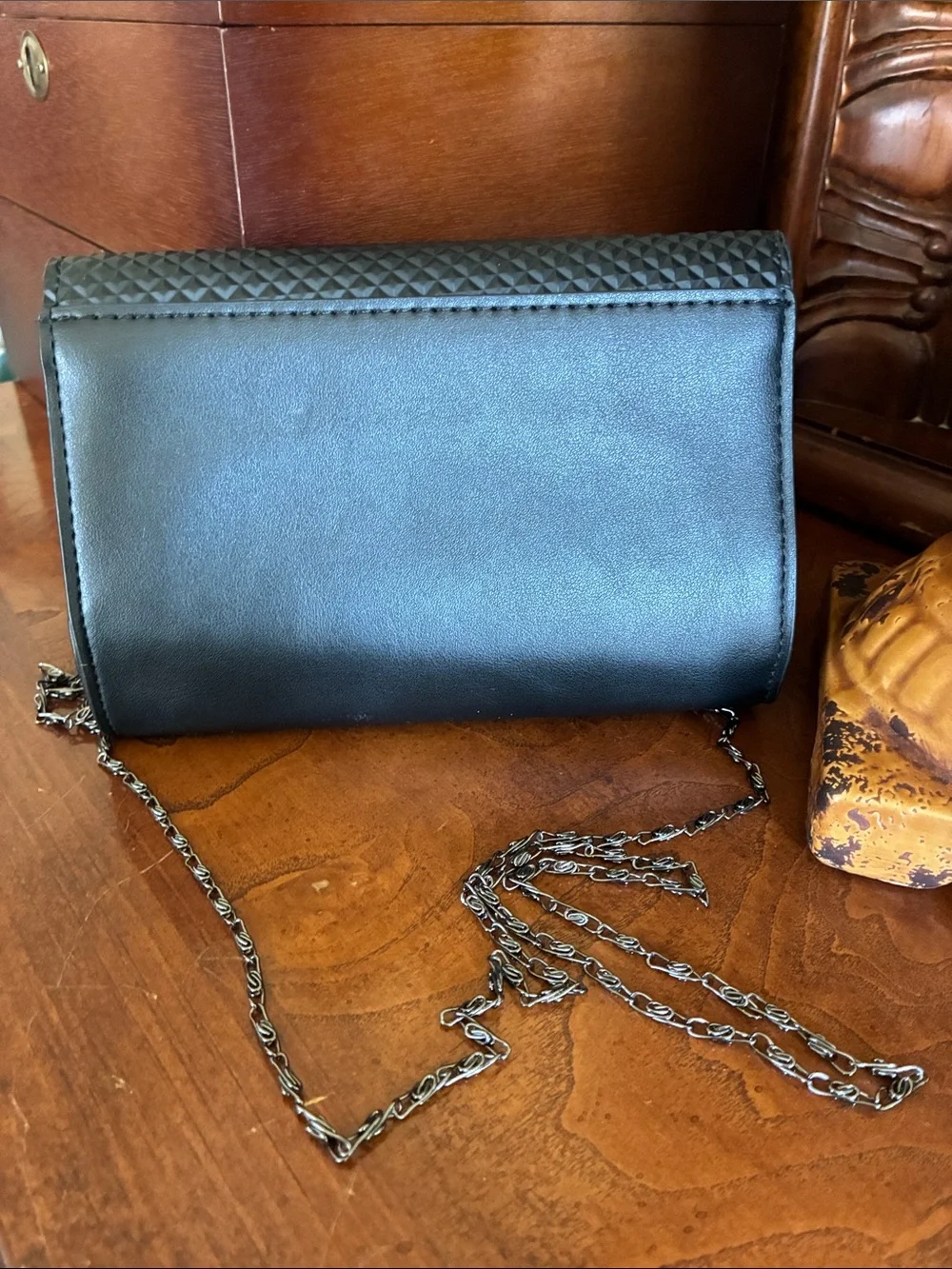 Neiman Marcus Black Chain Clutch
